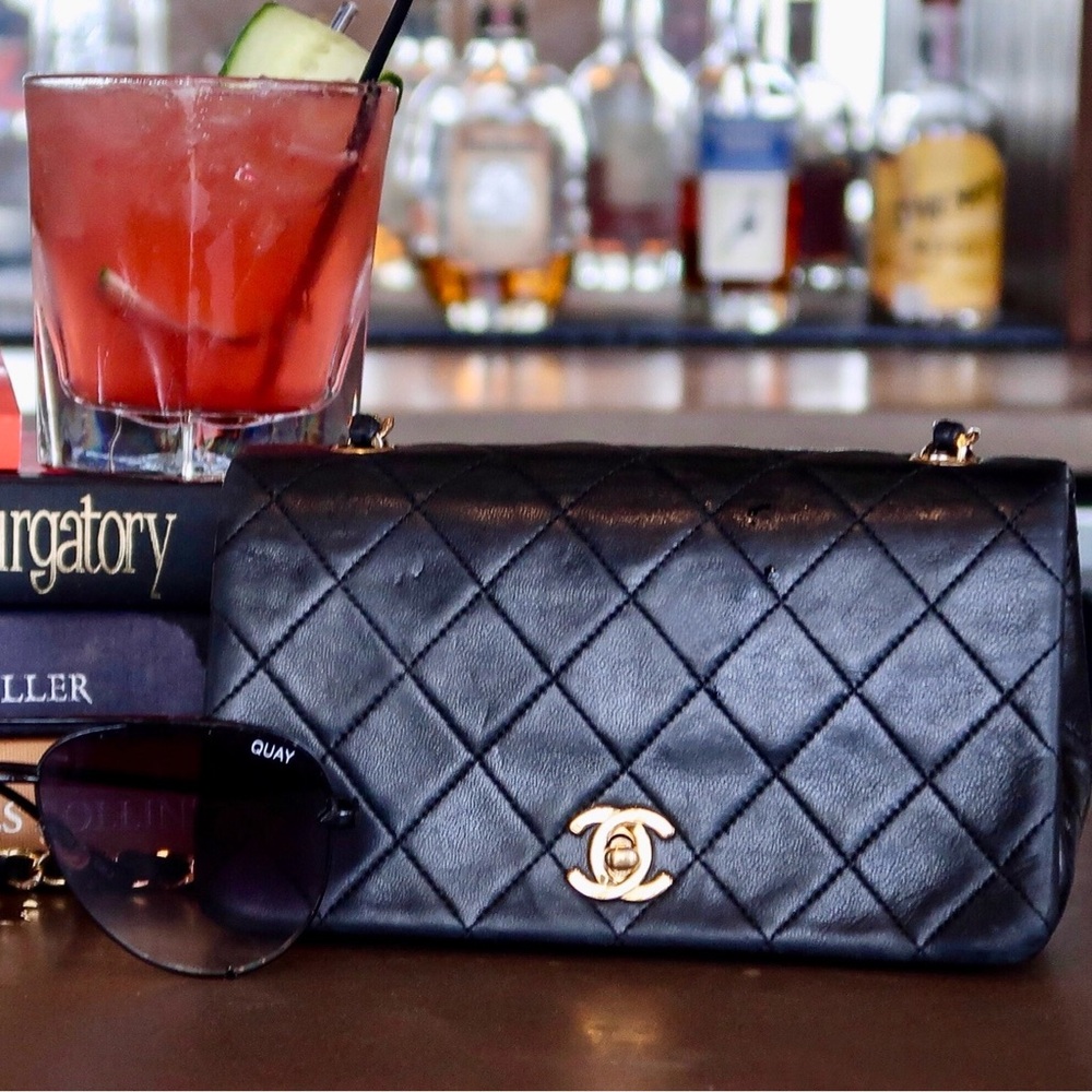 CHANEL Black Quilted Shoulder Bag